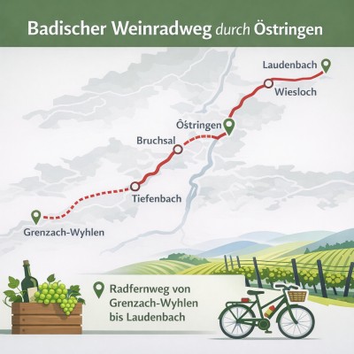 Badischer Weinradweg führt durch Östringen und Kraichgau